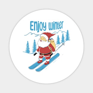 Santa Claus Enjoy Winter Magnet